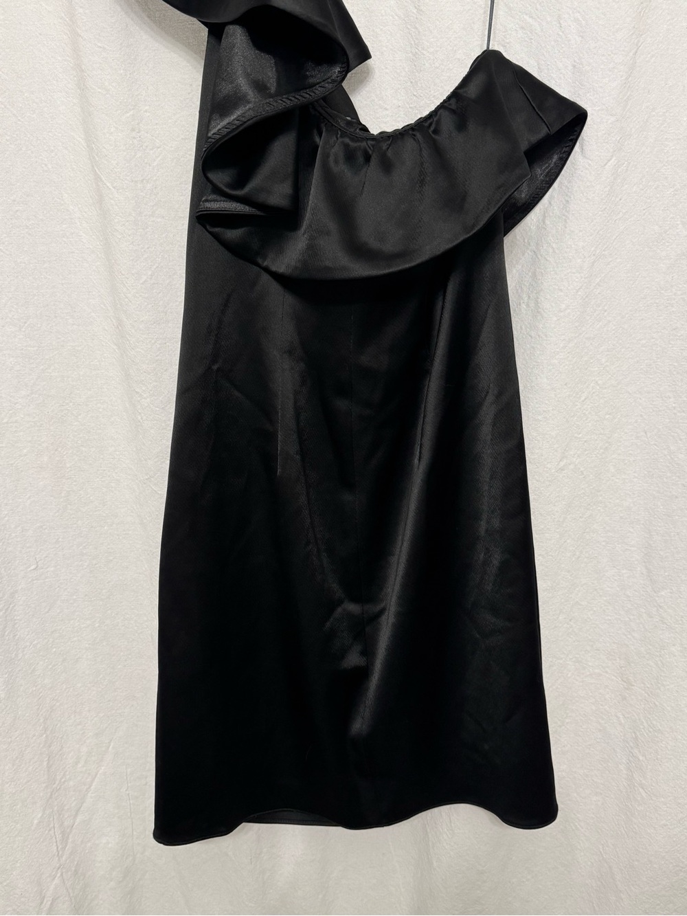 Black One-Shoulder Ruffle Cocktail Dress - Picture 9 of 9